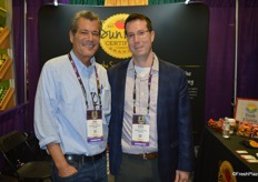 Jon Esformes with Sunripe Certified Brands and Aris Pappas with Pete Pappas and Sons smile for the camera. Last week, the companies announced their partnership in Smoky Mountain Family Farms.